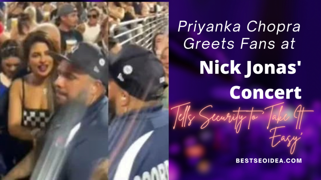 Priyanka Chopra Greets Fans at Nick Jonas' Concert, Tells Security to 'Take It Easy'
