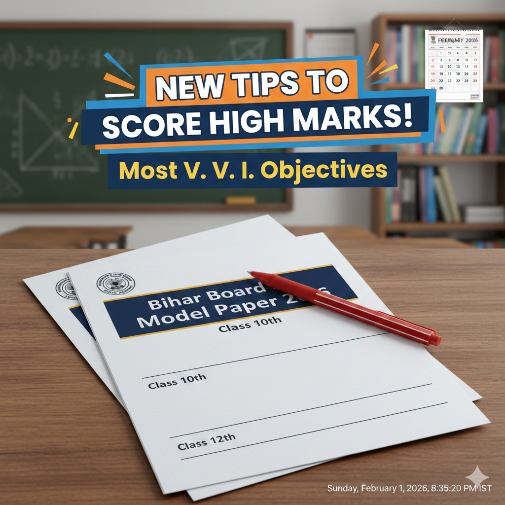 New Tips to Score High Marks in Bihar Board 2026, 10th & 12th Model Papers, Most V. V. I. Objectives