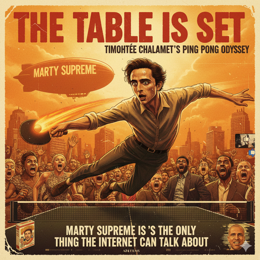 The Table is Set: Why Timothée Chalamet’s Ping Pong Odyssey ‘Marty Supreme’ is the Only Thing The Internet Can Talk About 3 The Table is Set: Why Timothée Chalamet’s Ping Pong Odyssey ‘Marty Supreme’ is the Only Thing The Internet Can Talk About