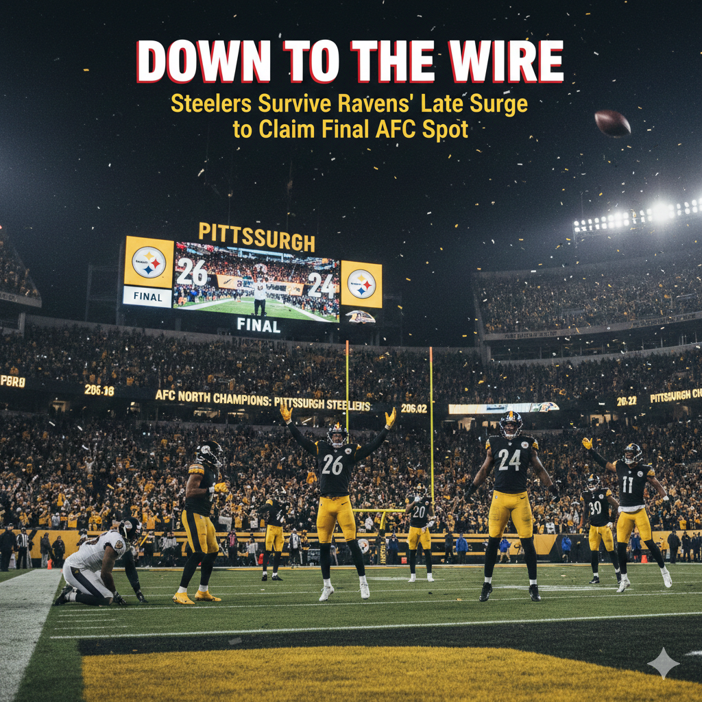 Down to the Wire: Steelers Survive Ravens’ Late Surge to Claim Final AFC Spot