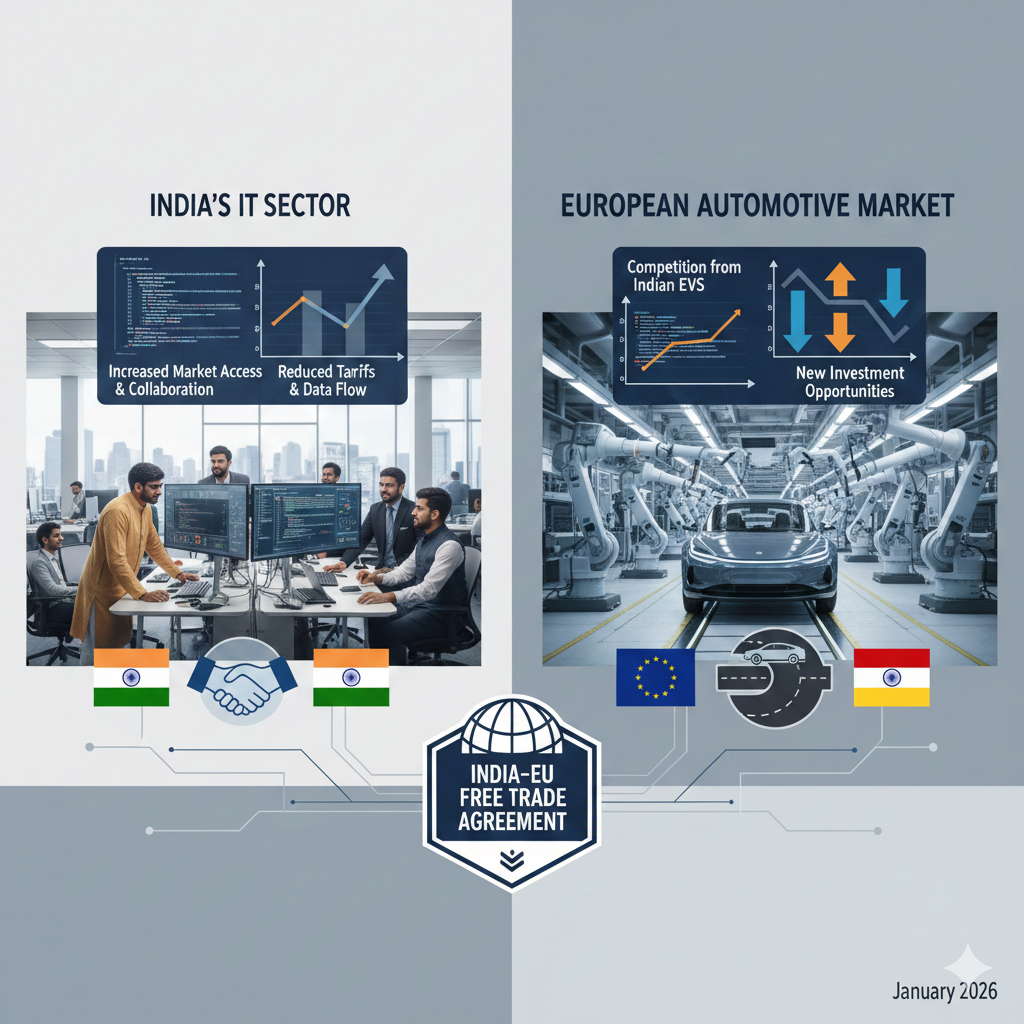 How India's FTA Deals With EU specifically affects a particular sector, like the Indian IT industry or the European automotive market?