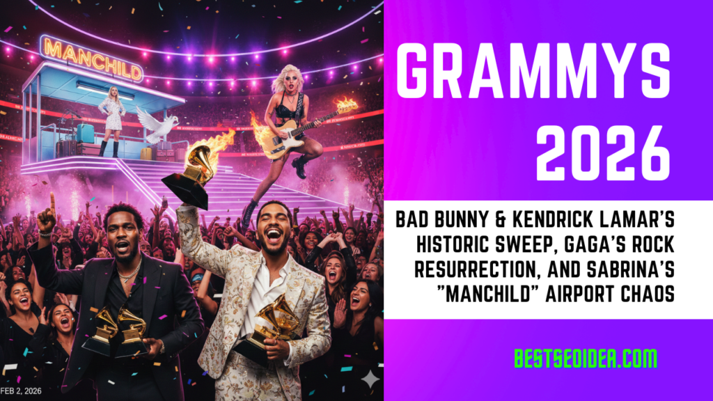 Grammys 2026: Bad Bunny & Kendrick Lamar’s Historic Sweep, Gaga’s Rock Resurrection, and Sabrina’s "Manchild" Airport Chaos