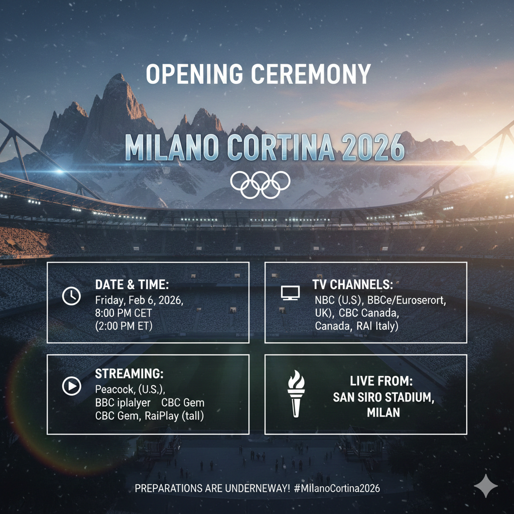 2026 Winter Olympics: Date, Time, Channel, and How to Stream the Milano Cortina Opening Ceremony