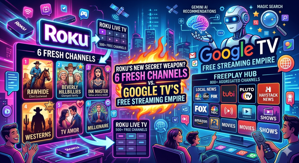 Roku’s New Secret Weapon? 6 Fresh Channels vs. Google TV’s Free Streaming Empire